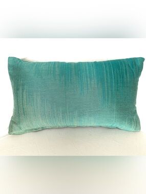Designer Ombre Teal Decorative Lumbar Pillow - 12”x20”